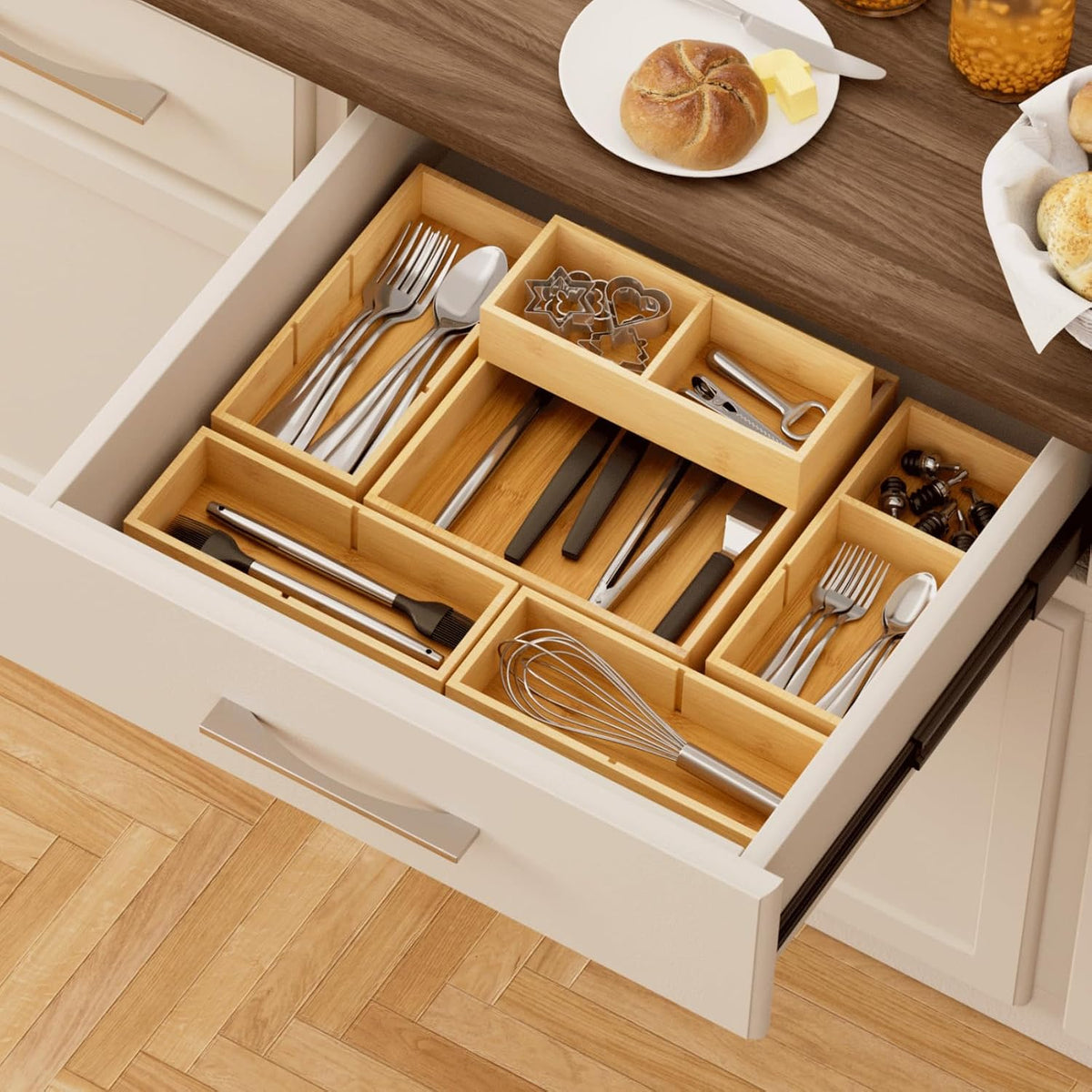 Lifewit Drawer Organizers 10 Pack(22 Grid) with 12 Inserts