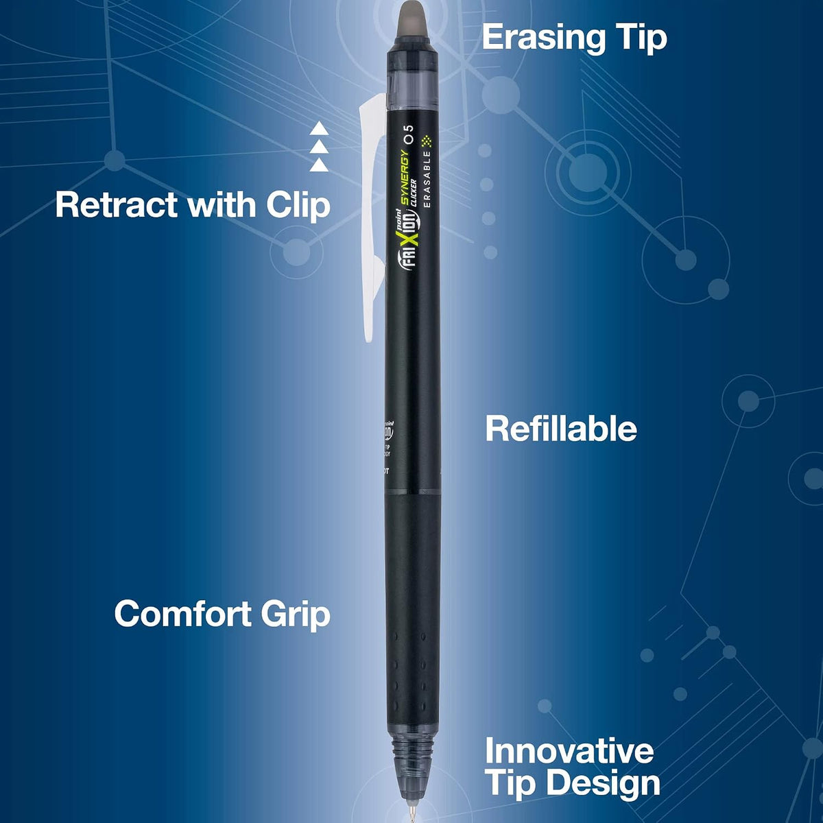 PILOT FriXion Synergy Clicker Erasable,Refillable & Retractable Gel Ink P...