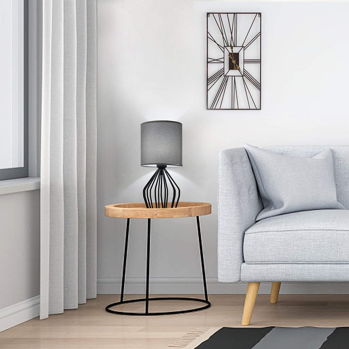 HAITRAL Farmhouse Table Lamp - Small Nightstand Lamp for Bedroom