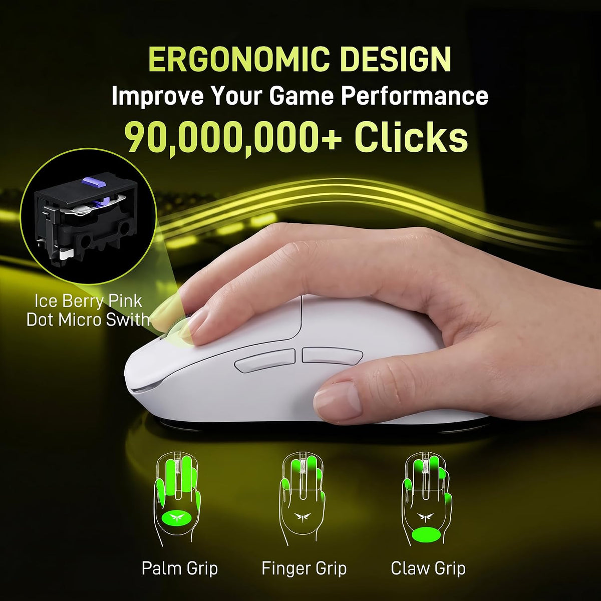 VGN Dragonfly F1 MOBA Wireless Gaming Mouse, 55g Ultralight, PAW3395 26K DPI ...