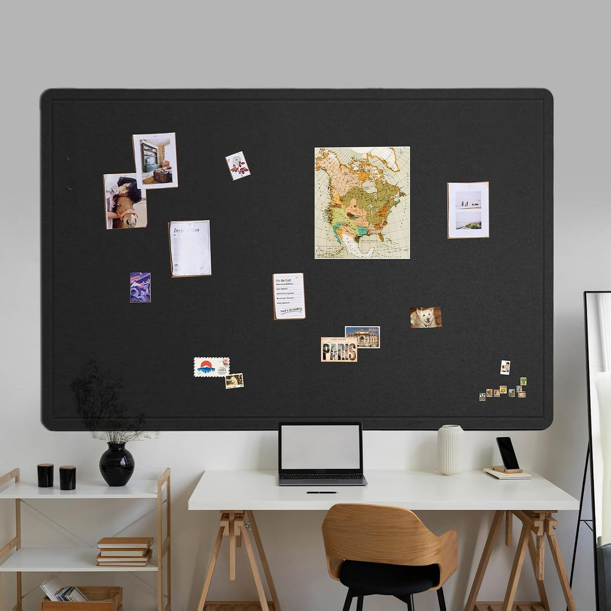 Felt Bulletin Board 72x48 inches, Decorative Pin Board for Home & Office