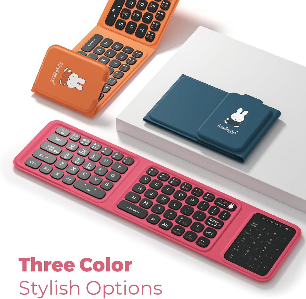 Miffy Triple-Fold Bluetooth Keyboard - Magnetic Fold Design with Integrated T...