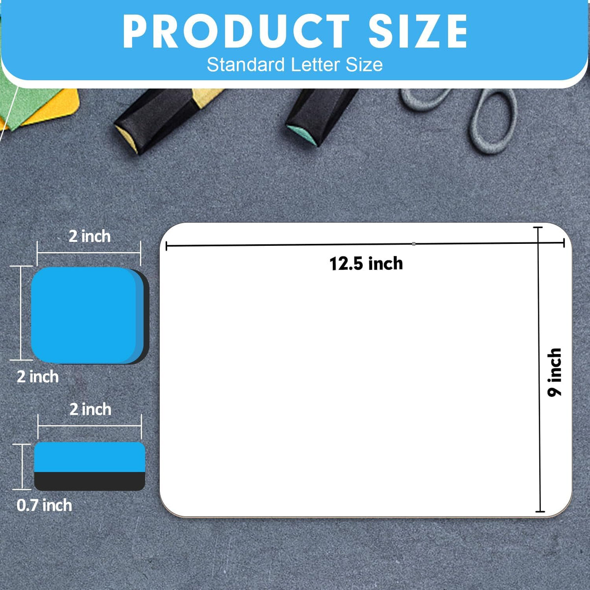 PANDRI 36 Pack Double Sided Dry Erase Boards with 36 Erasers, 12.5 x 9 Inch