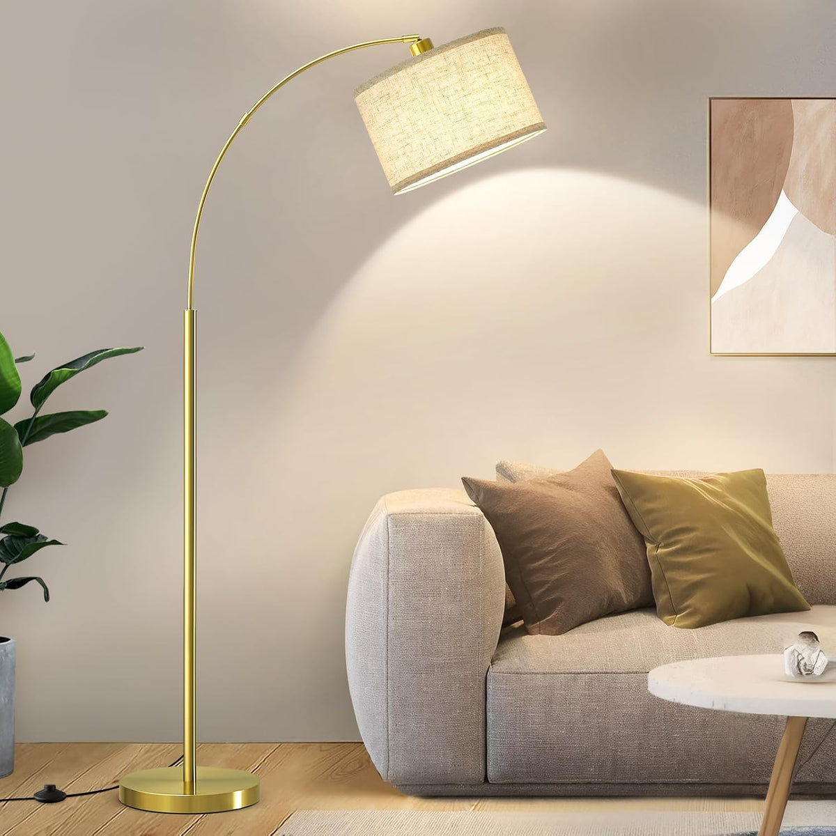 Luvkczc Arc Floor Lamp, 71" Tall Standing Lamp with On/Off Foot Switch