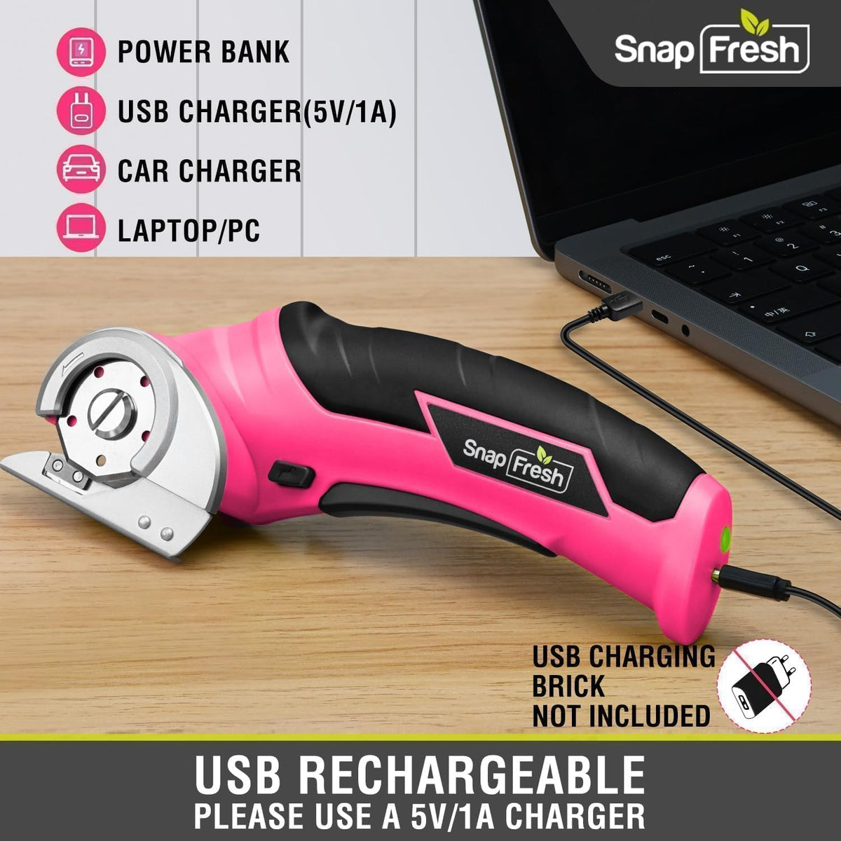 SnapFresh Cordless Electric Scissors, 4V Rechargeable Electric Box Cutter for...