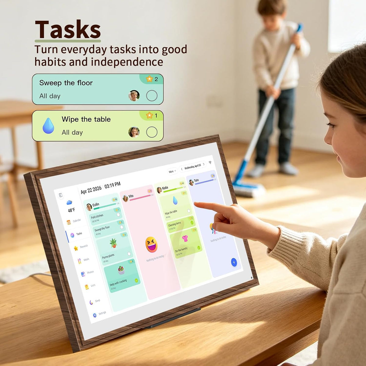15.6" Digital Calendar Wall Touch Screen, No-Subscription, Smart Calendar