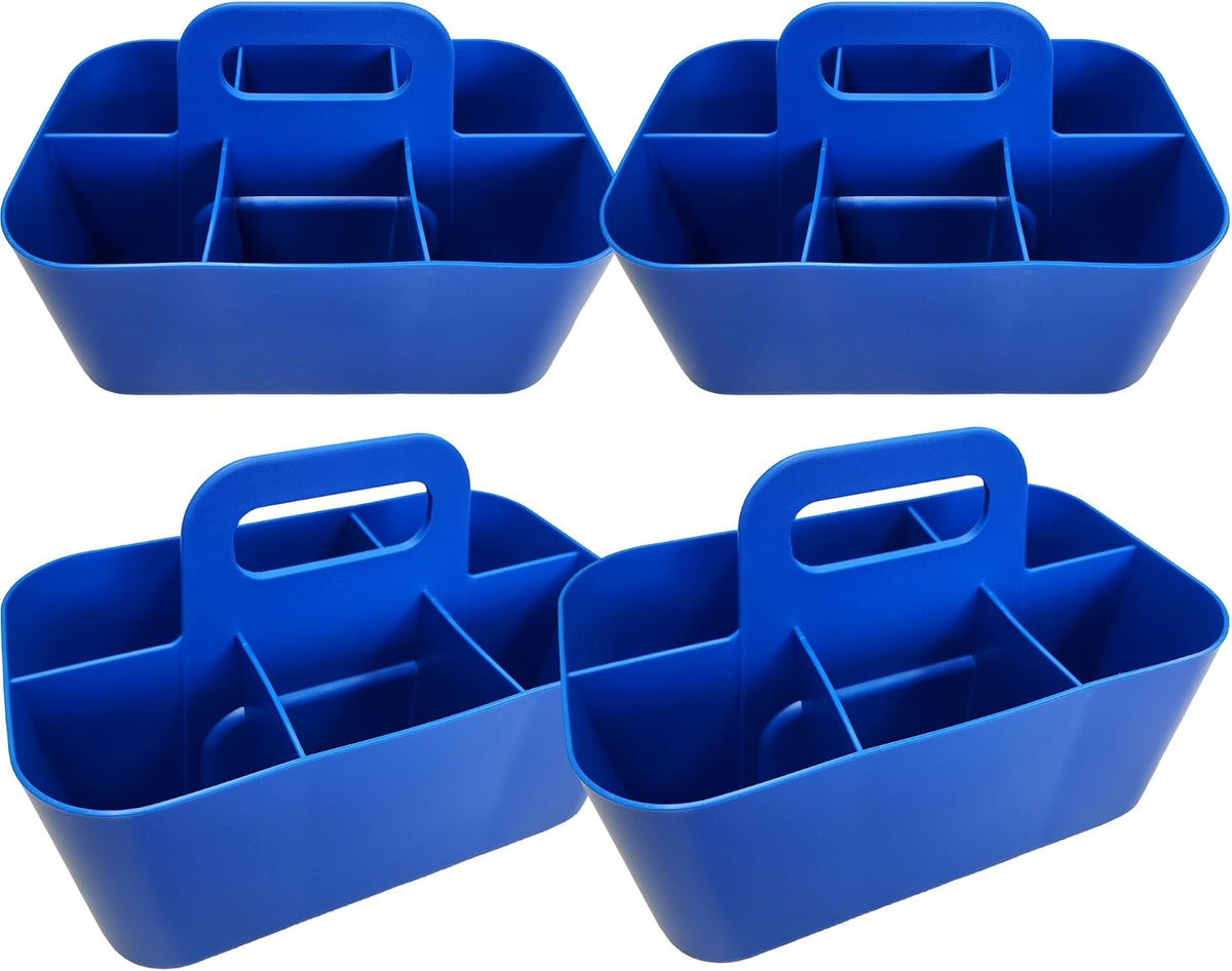 Small Stackable Plastic Caddy with Handle 6 Compartment | Desk, Makeup, Dorm ...