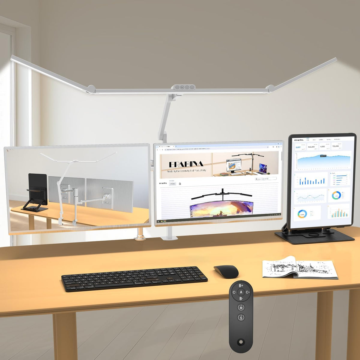 EPABINA 36W Ultra Bright Architect Desk Lamp with Clamp, Tall Overhead Rotata...