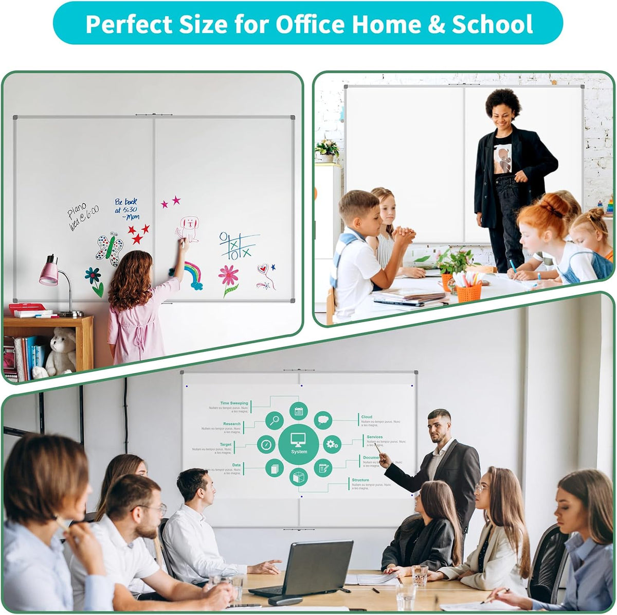 JILoffice Large Foldable White Board 60x40 Inches, Dry Erase Magnetic White B...