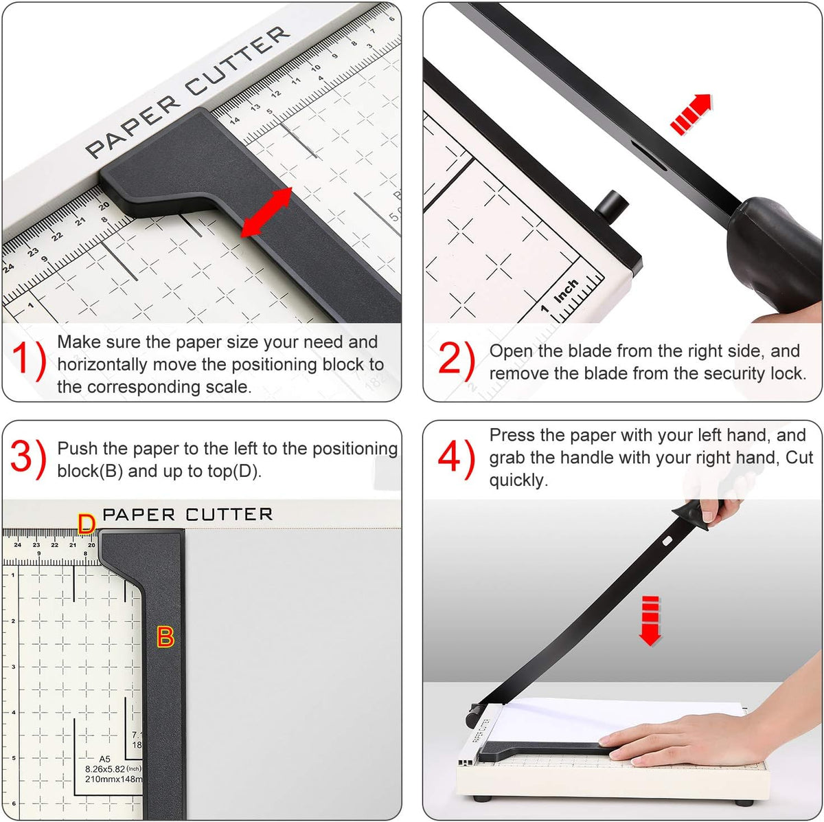 Paper Trimmer A4 Cutting Capacity 12 Sheets Paper Trimmer for Office School C...