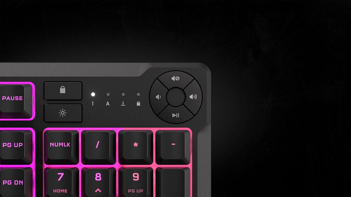 Corsair K55 CORE RGB Membrane Wired Gaming Keyboard – QWERTY US Layout – Quie...