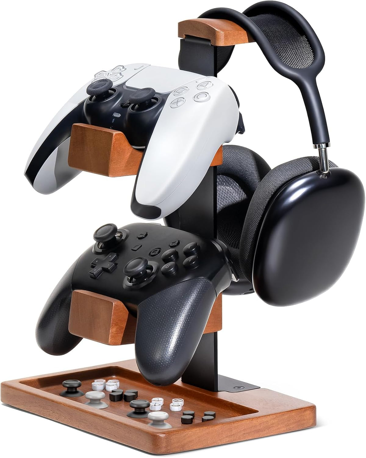Solid Wood Controller Holder and Headphone Stand, Controller Stand for Desk