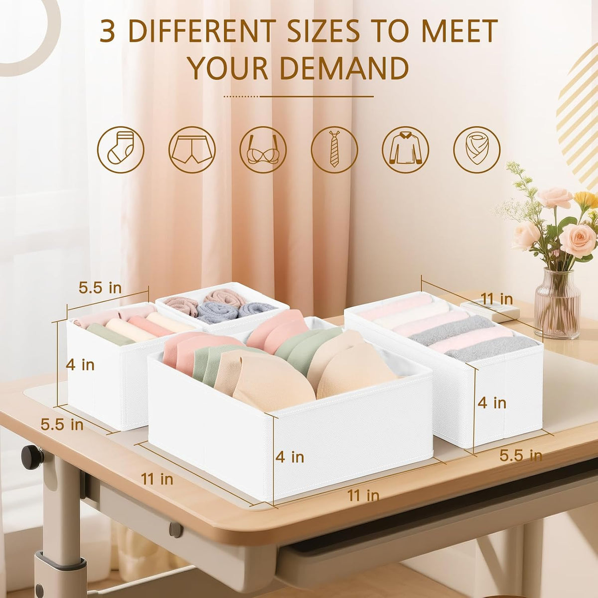 Criusia 26 Pack Drawer Organizer for Clothes, Foldable Dresser Dividers with ...