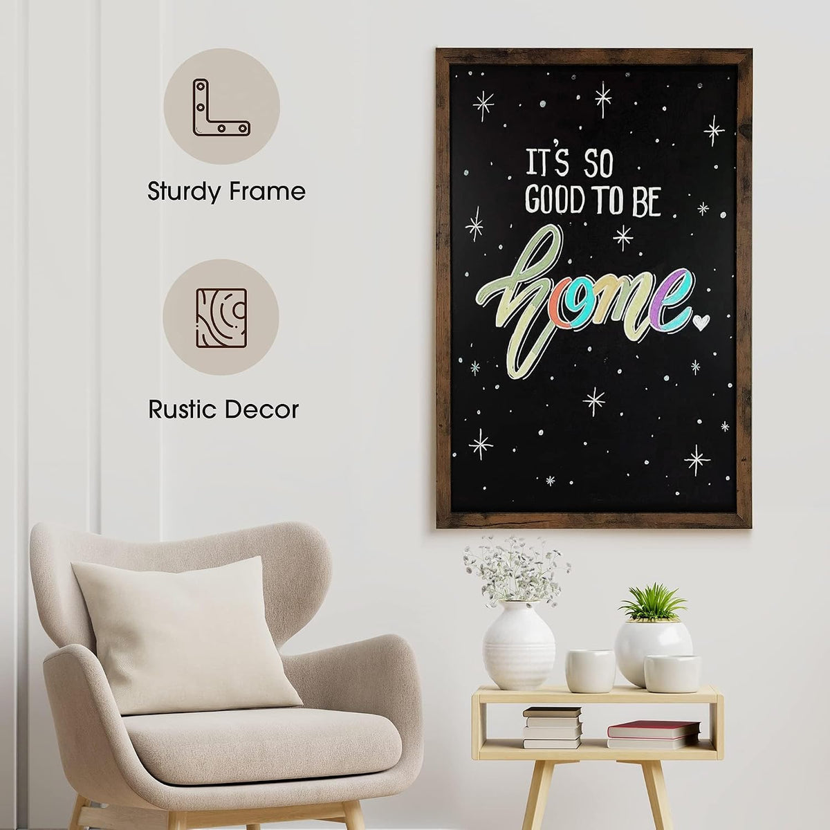 Loddie Doddie Rustic Wood Magnetic Board for Wall, Stain Resistant, 24"x...