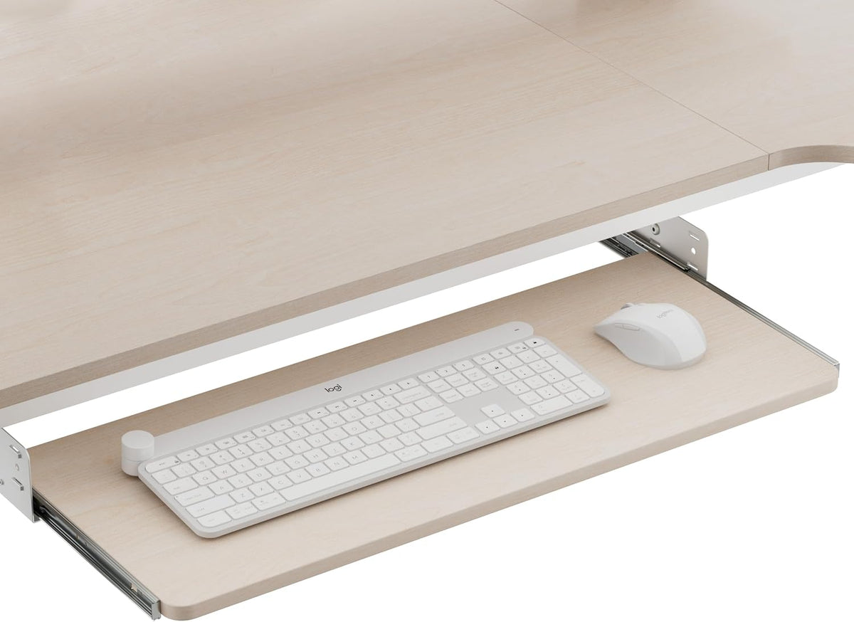 EUREKA ERGONOMIC Adjustable Keyboard Tray Under Desk, 28x11 Inch Large Slide ...