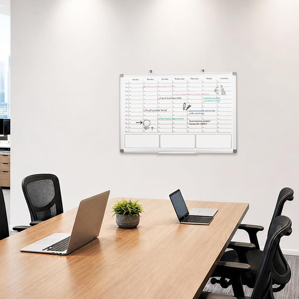 ONAVIA Weekly Calendar Whiteboard, Dry Erase Board for Wall 36 x 24
