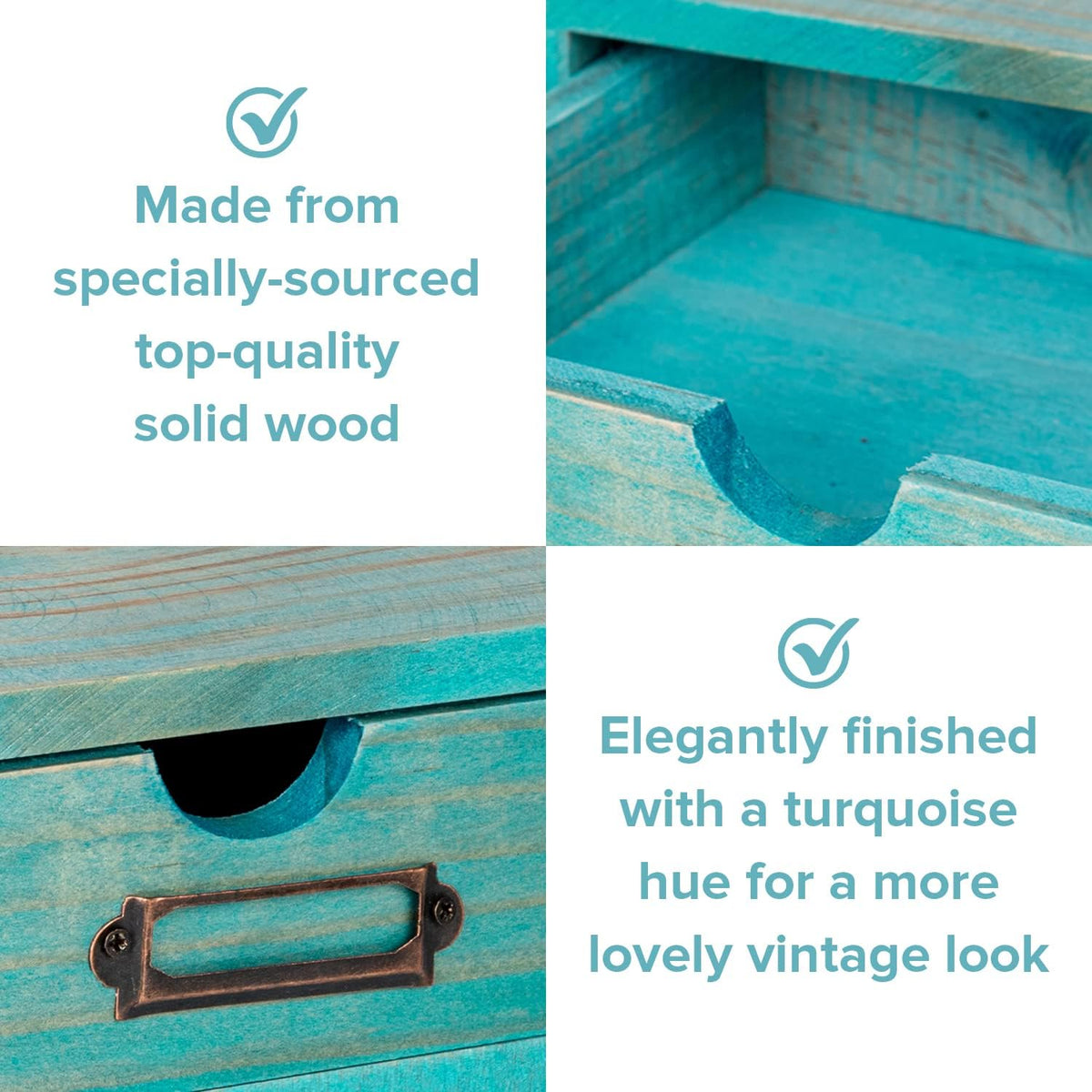 5-piece Full Matching Set Turquoise Wooden Cabinets,European Country Style De...