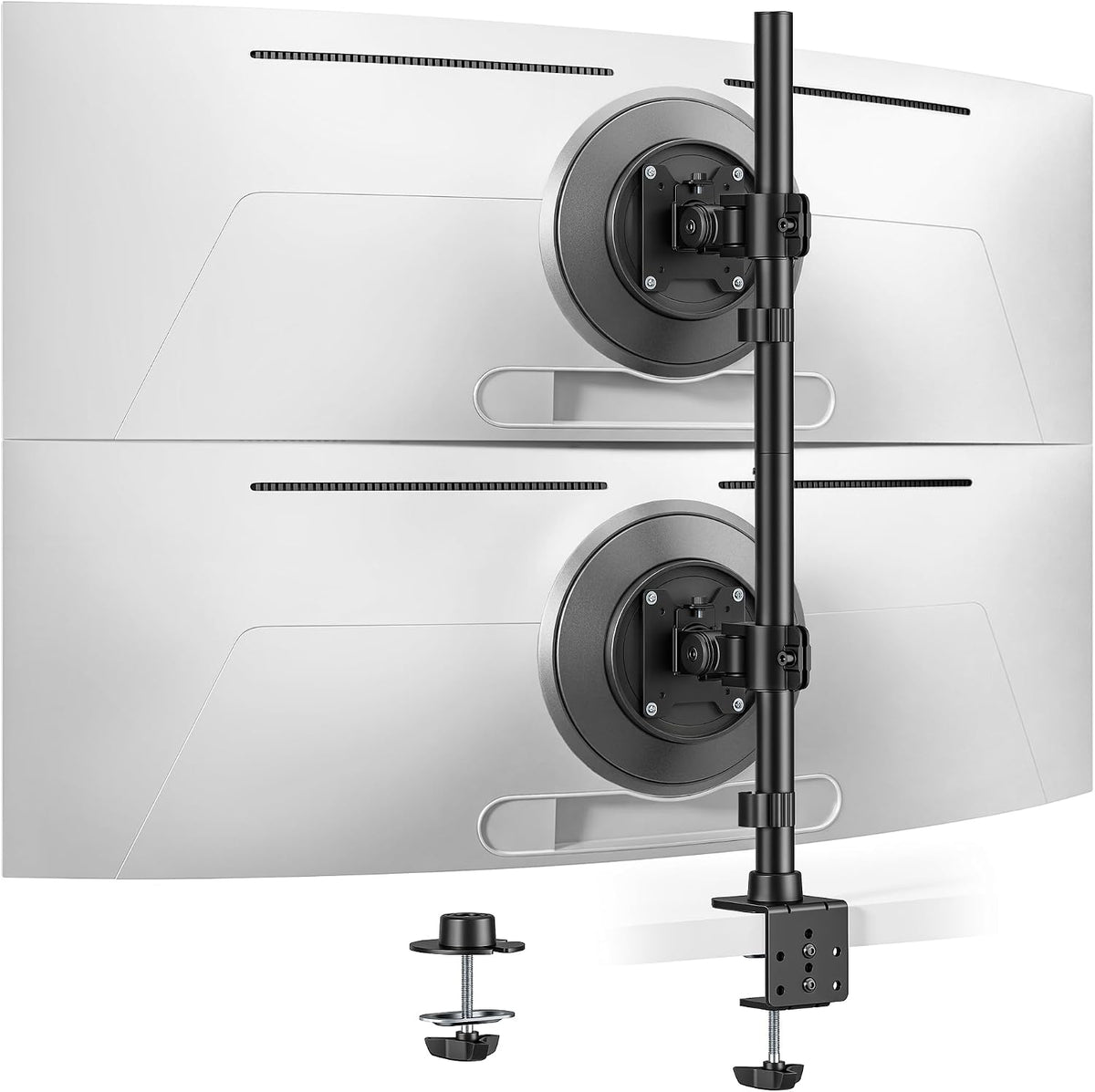monTEK Heavy-Duty Stacked Dual Monitor Stand for 17-49" Screens