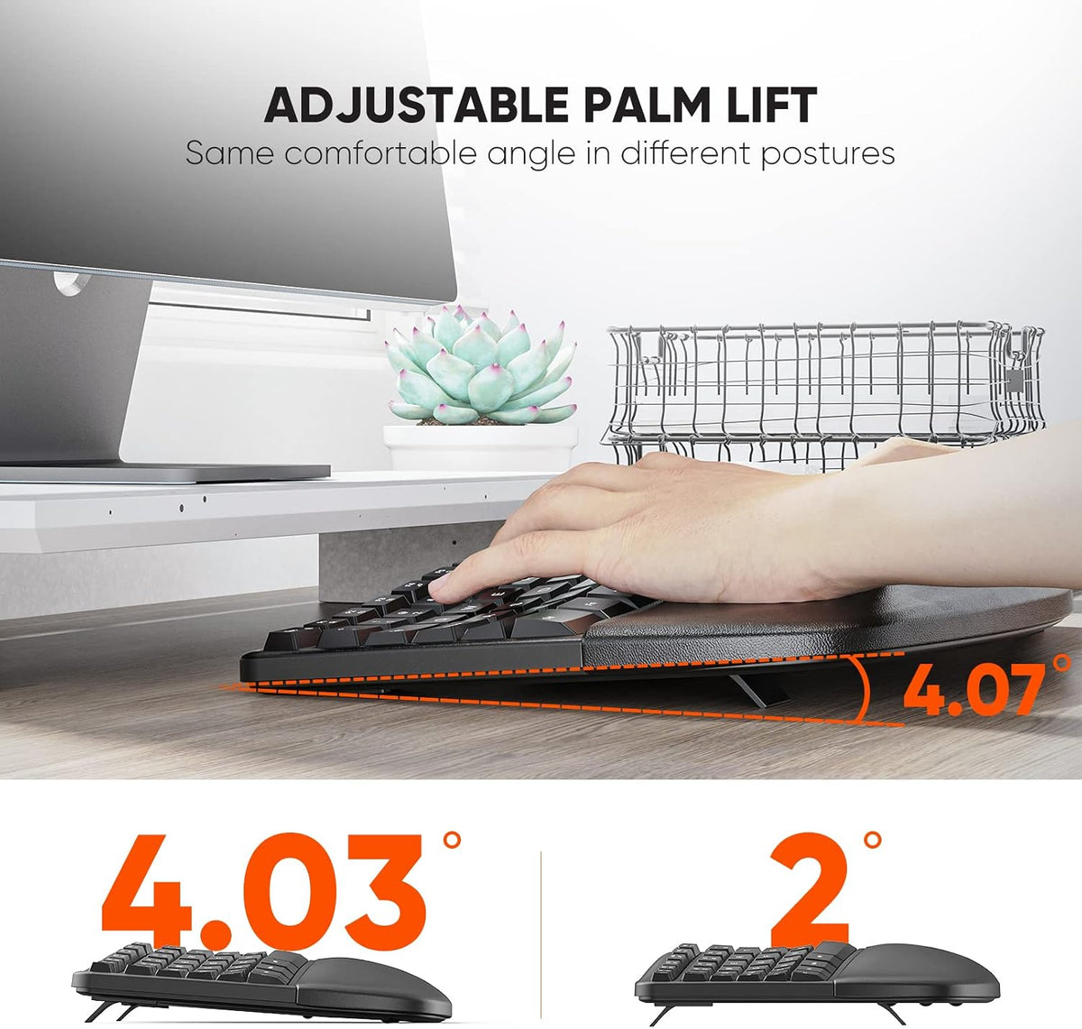 MEETION Ergonomic Keyboard and Mouse Combo, Split Design, Vertical Mouse