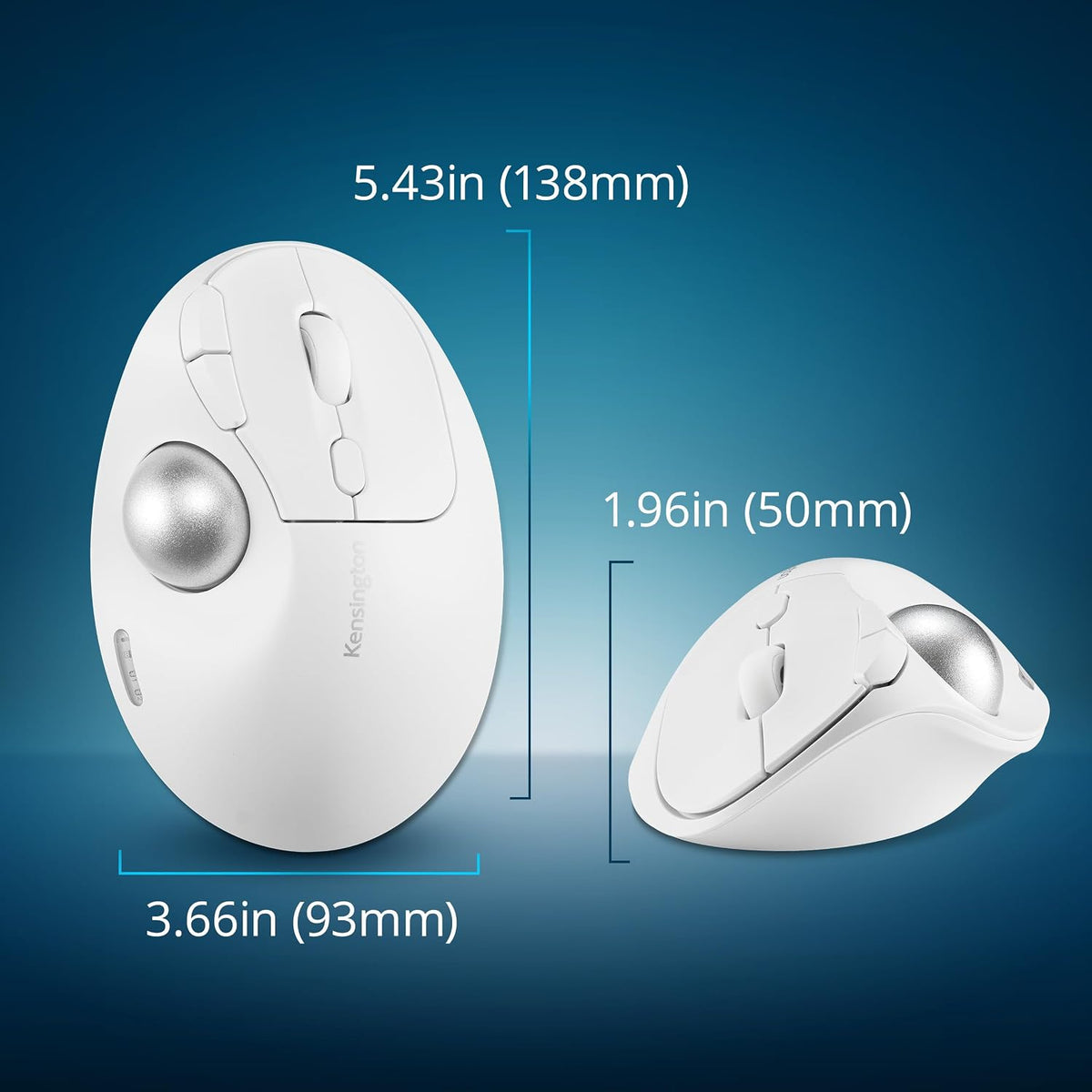 Kensington TB450 Wireless Trackball Mouse, Bluetooth LE & 2.4GHz Connecti...