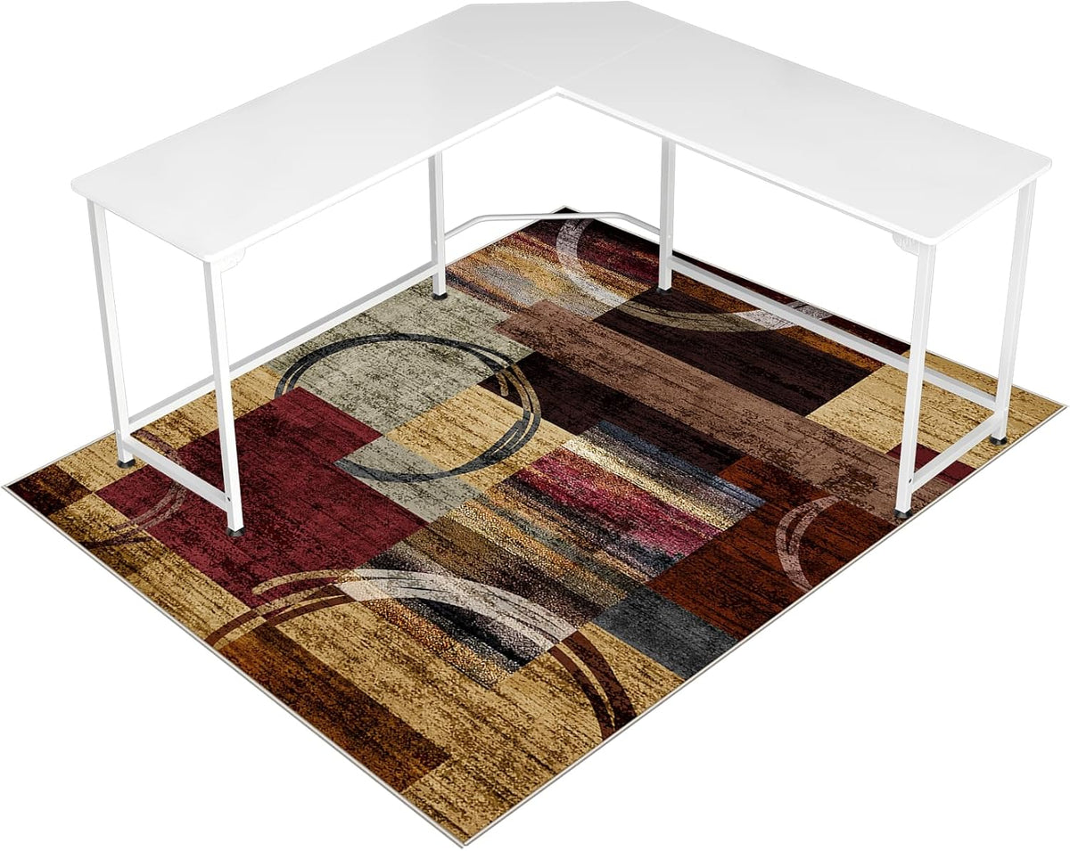 Office Chair Mat for Hardwood Floor&Tile Floor,48"X 60"-Geo Multi