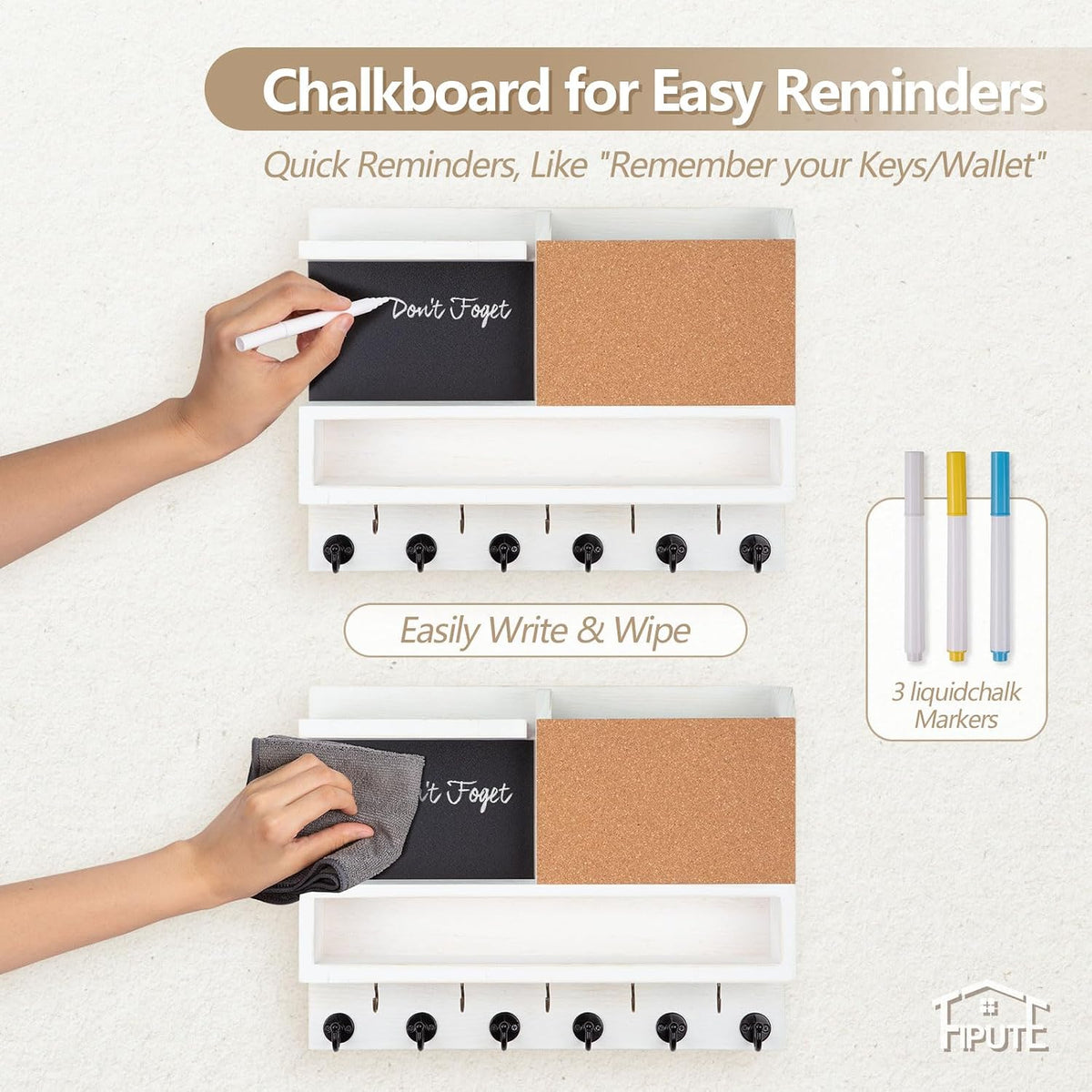 Key Holder for Wall Mount with Mail Organizer, Farmhouse Key Holder for Wall ...
