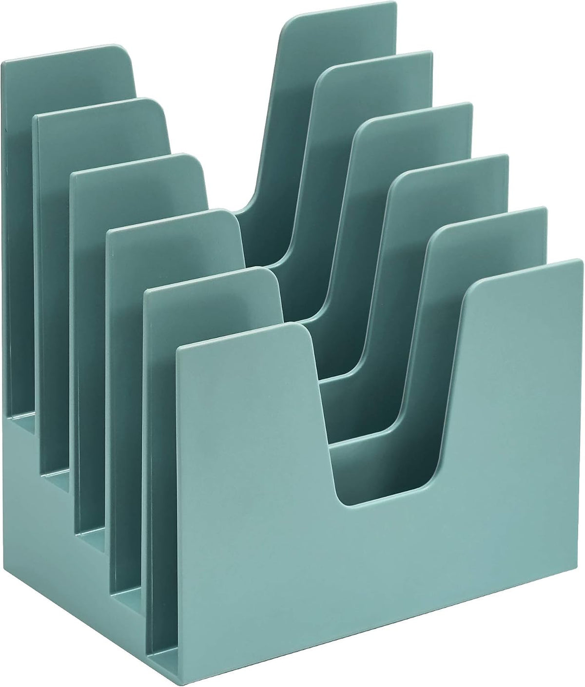 Acrimet 5 Section Incline File Sorter Organizer, Desktop Mail Holder, Green