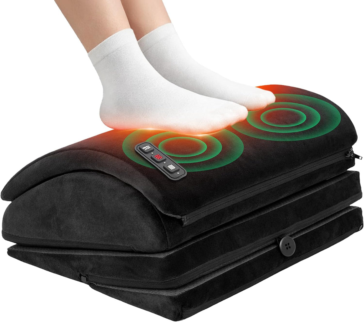 Heycool Heated Foot Rest Under Desk with Vibration Massage, Office Stool