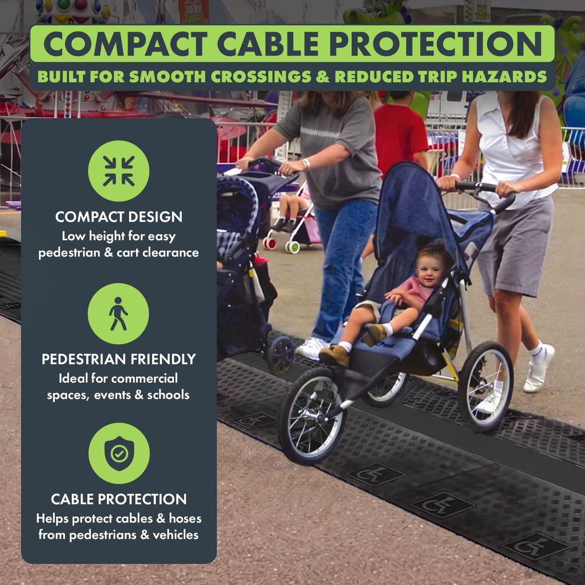 Checkers Guard Dog 2-Channel Low-Profile Cable Protector, Black/Black