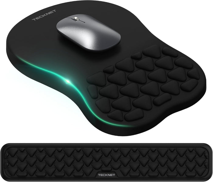 TECKNET Keyboard Wrist Rest and Mouse Pad 2 in 1 Set with Wrist Support