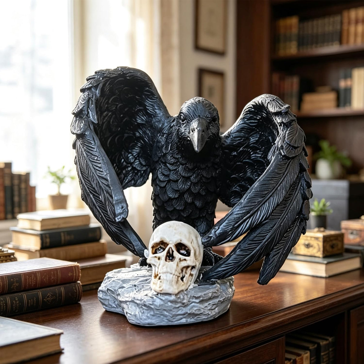 Gothic Crow Light Holder Halloween Candle Holder