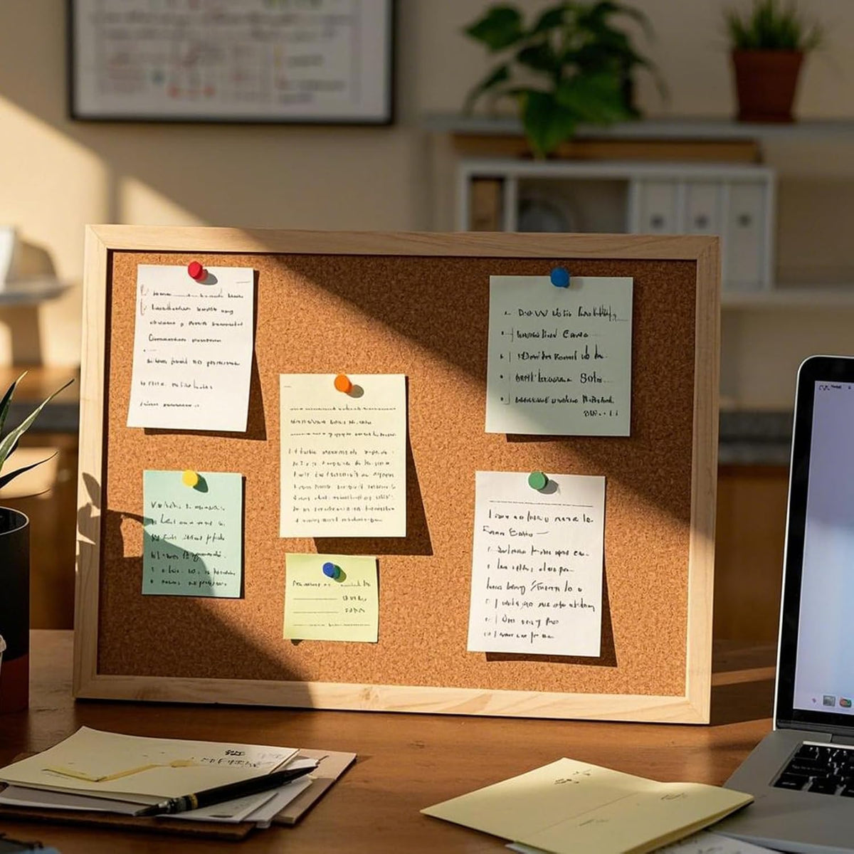 10 Pack Cork Board Tiles, 12 x 12 x 1/2 inch Bulletin Board Cork Panels, Cork...