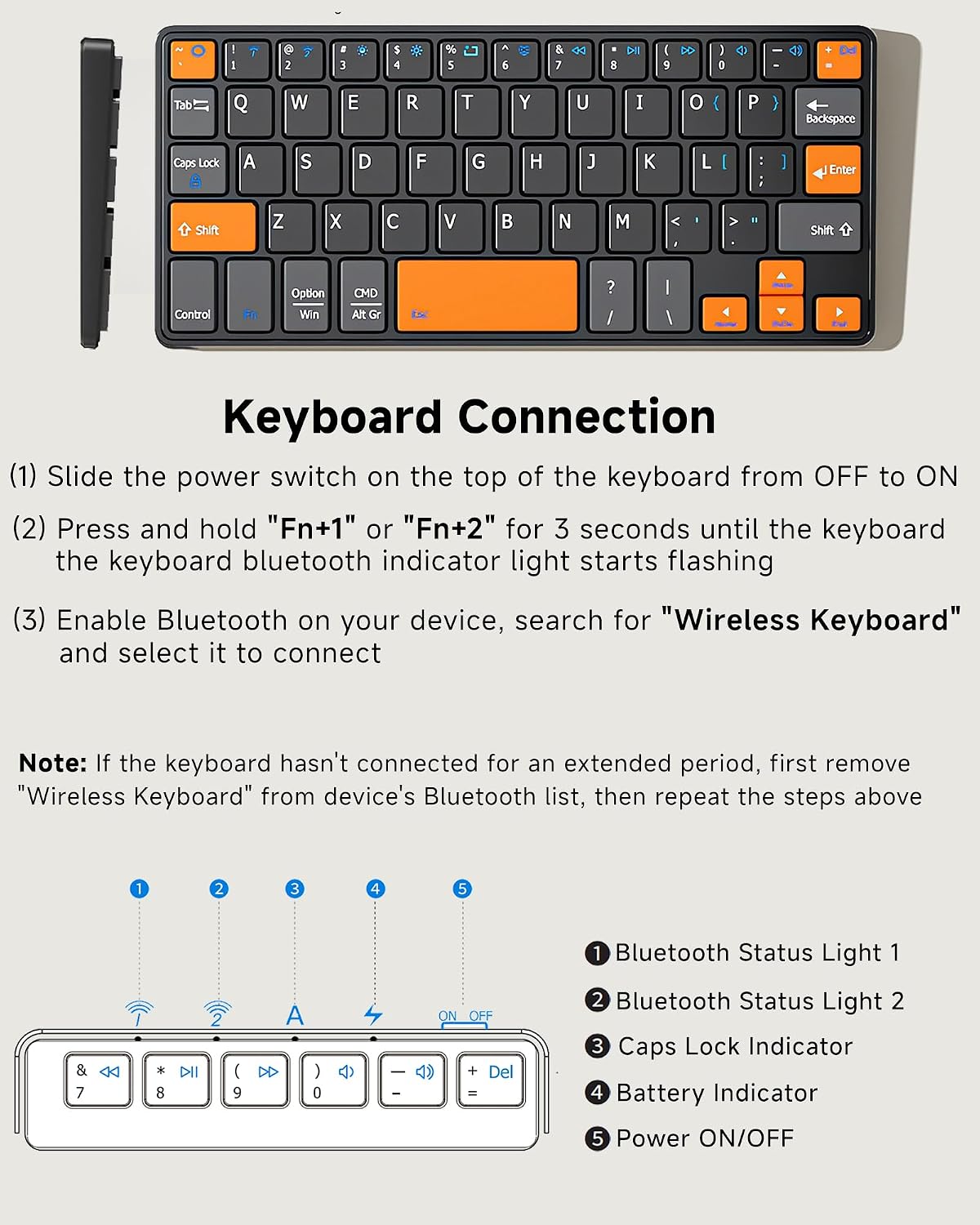 Ultra Compact Keyboard & Mouse for Galaxy Z Fold 8/Fold8 Ultra/7/6/5, Phone