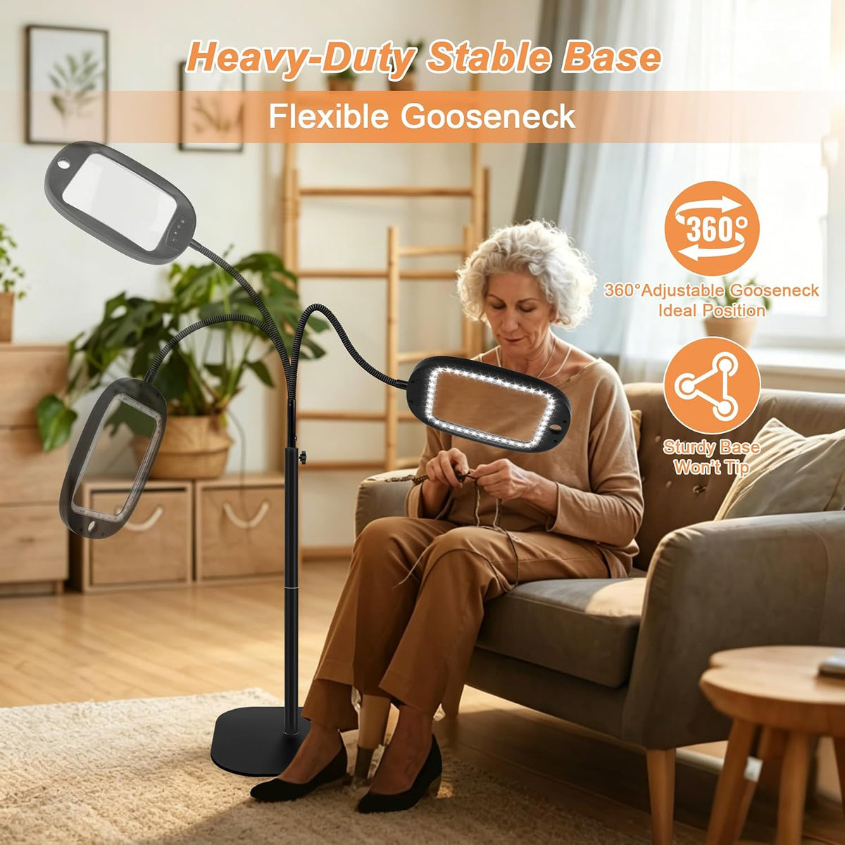10X 30X Floor Magnifying Glass with Light and Stand