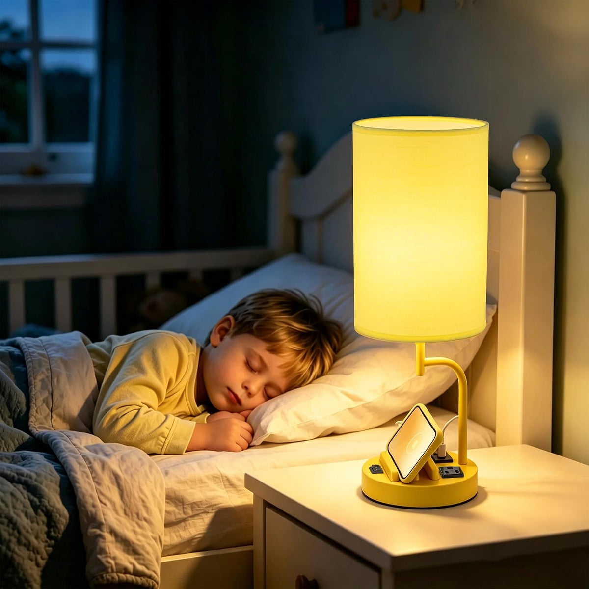 Dreamholder 2 Pack Table Lamp, Bedside Lamp with 3 USB Charging Ports & A...