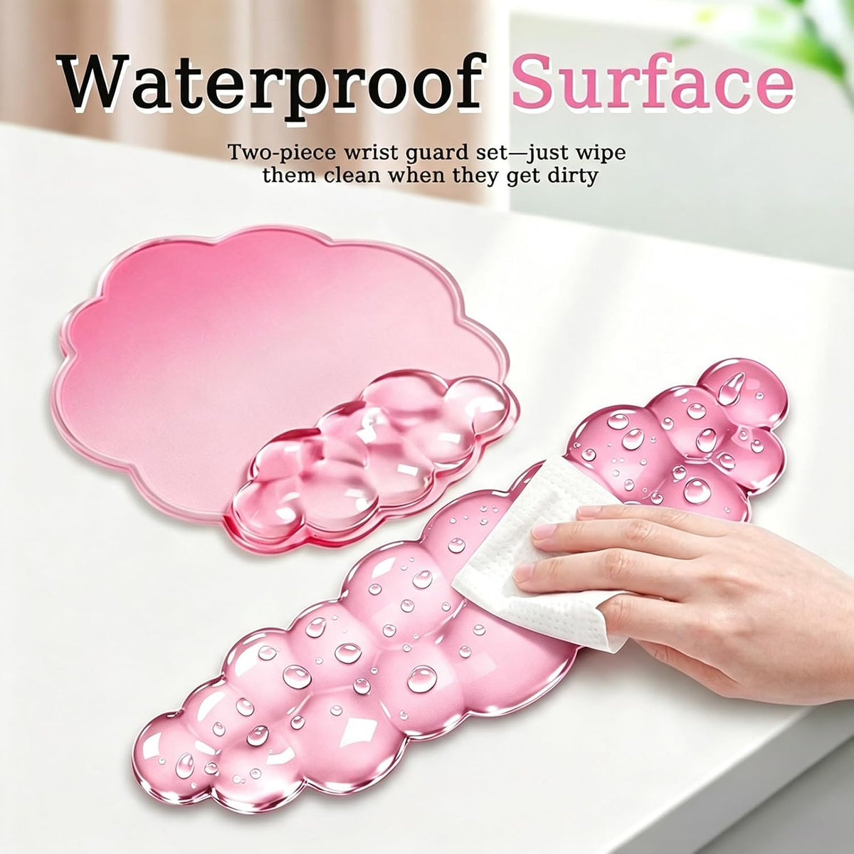 Gel Wrist Rest and Cloud Mouse Pad, for Keyboards and Mice - Ergonomic Pink K...