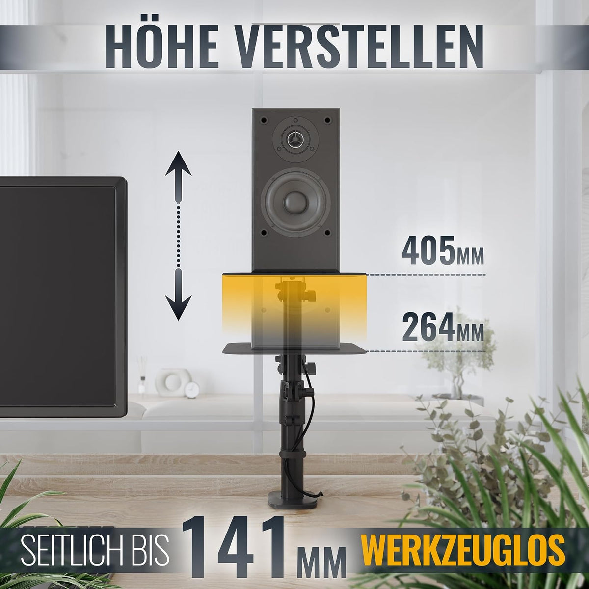 RICOO LH069-C Universal Speaker Table Mount, Speaker Stand, Table Clamp, Spea...