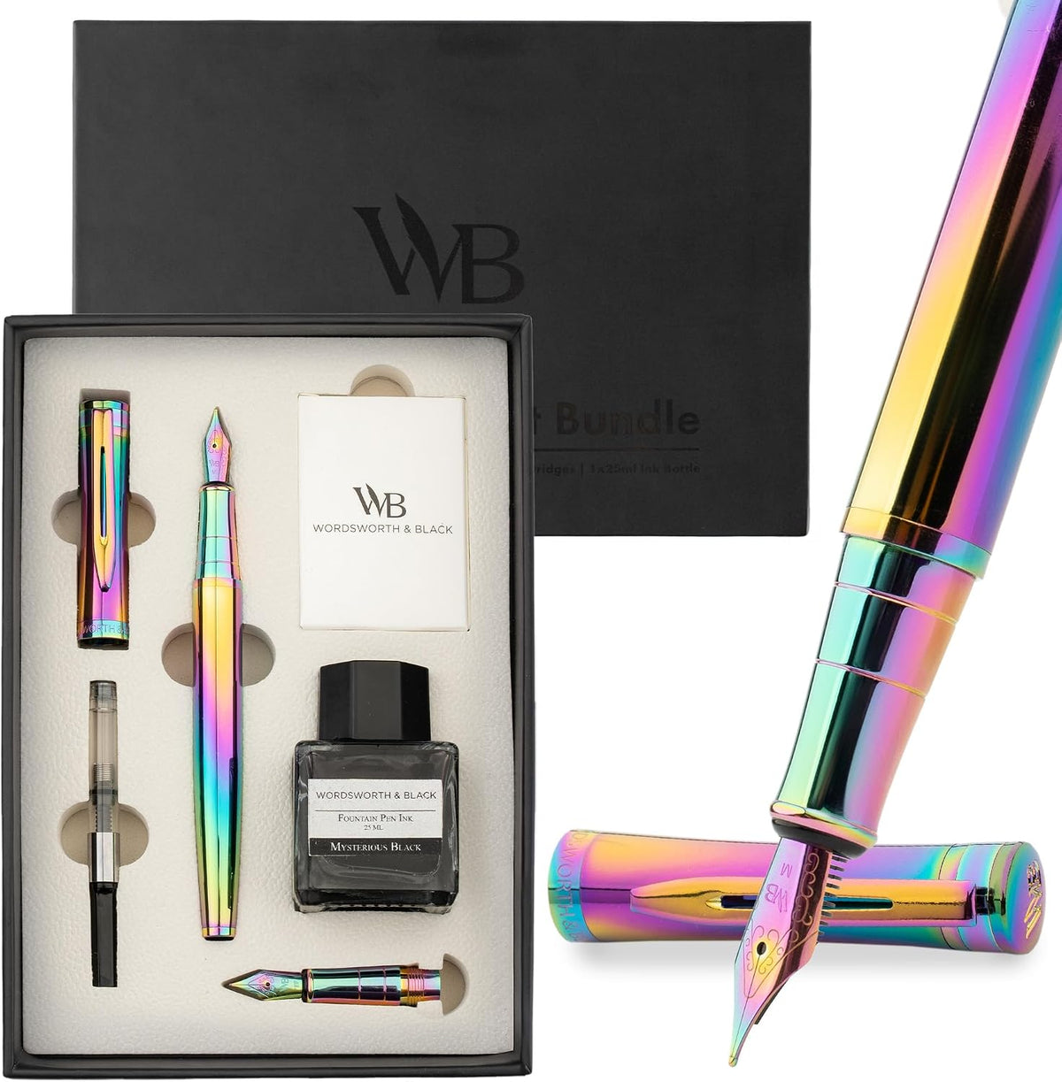 Wordsworth & Black Fountain Pen Gift Set, Medium & Extra Fine Nib, Ra...