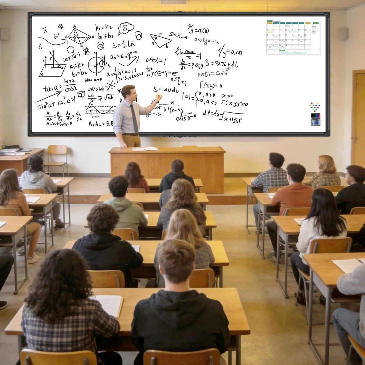 96"X48" Large Magnetic Whiteboard - 8x4 Feet Non-Reflective Coated ...