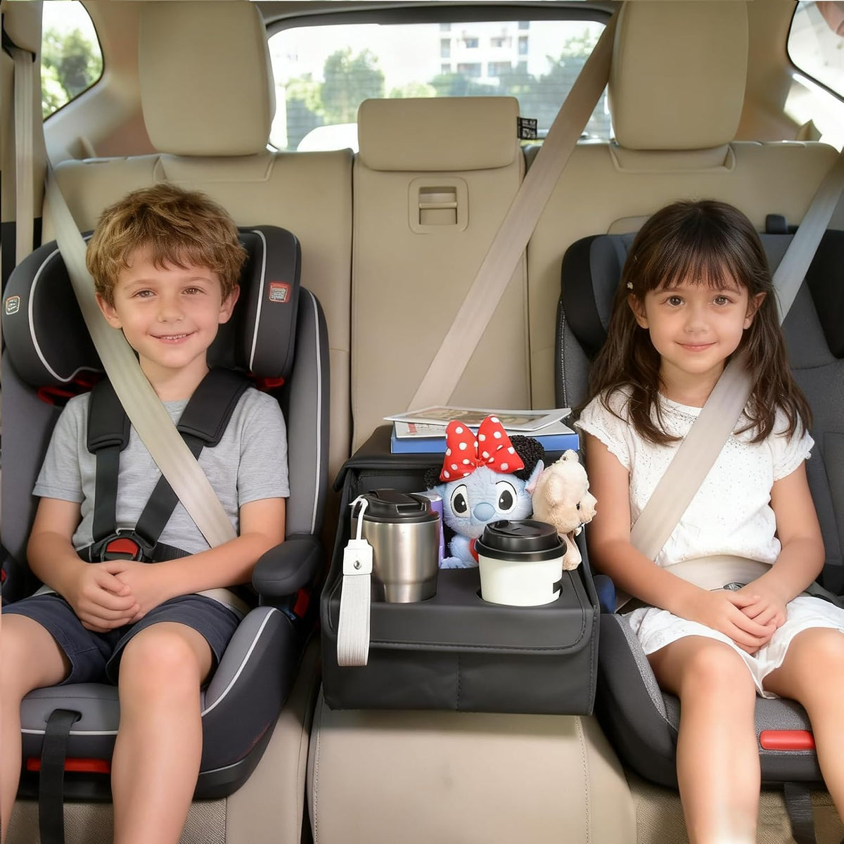 Backseat Car Organizer, Middle Seat Organizer Center Console Cup Holder