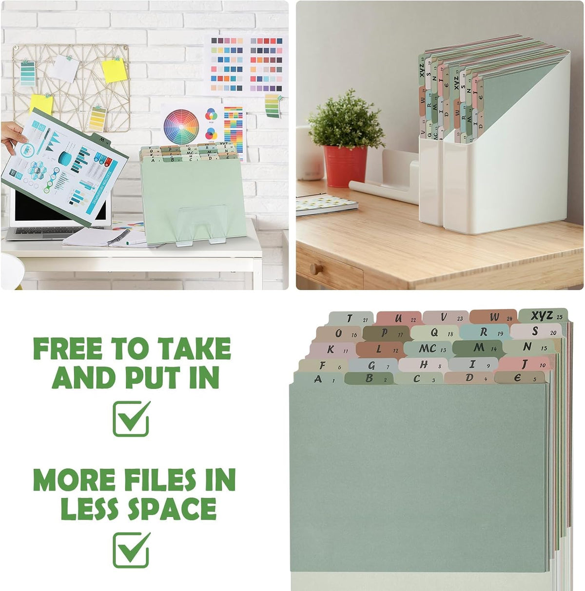 2 Set A-Z Alphabetic and Number Top Label Files, Legal Size, 50 Sheets File D...