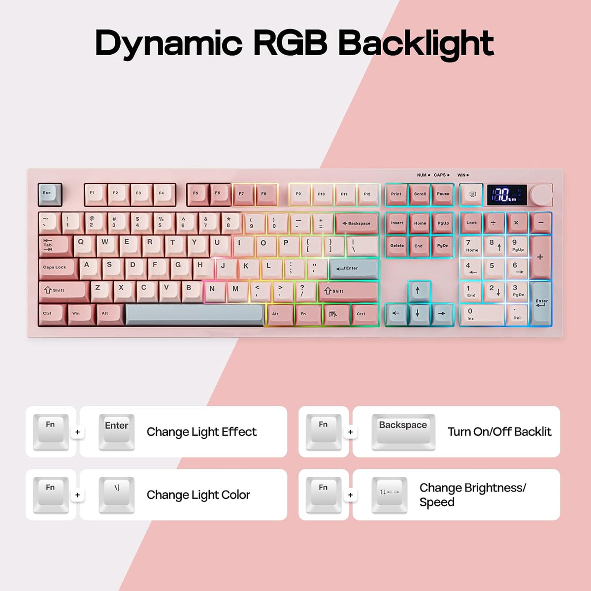 EPOMAKER Aula S102 PRO Membrane Gaming Keyboard w/TFT Screen & Volume Knob