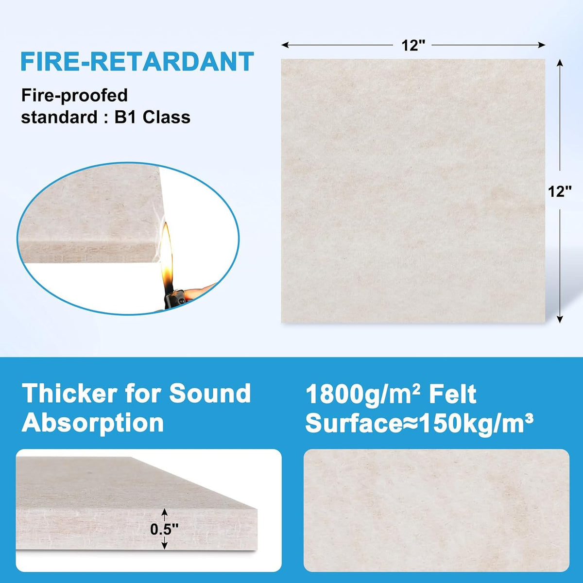 DOLLAR BOSS Felt Cork Board Tiles, 24 Pcs 12" x 12" Bulletin Board,...
