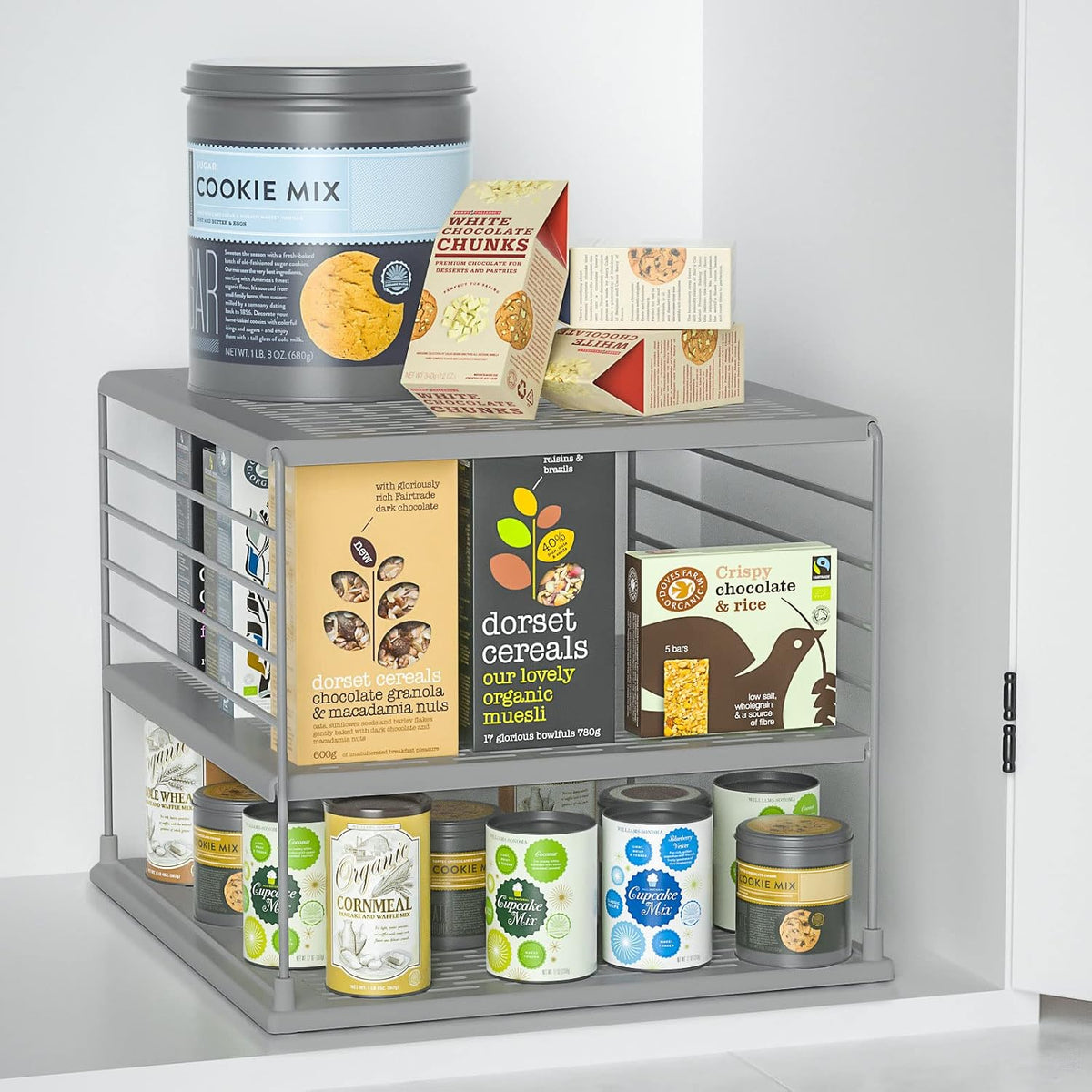 2 PACK Cabinet Organizer- Divided Compartment Holder for Foil and Plastic Wra...