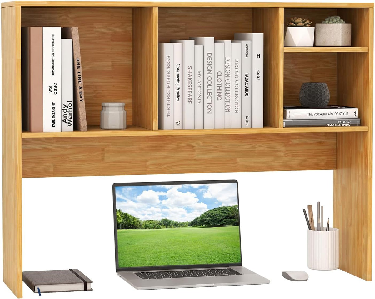 GIANTEX Desktop Bookshelf, Countertop Storage Hutch with 4 Shelves for Comput...