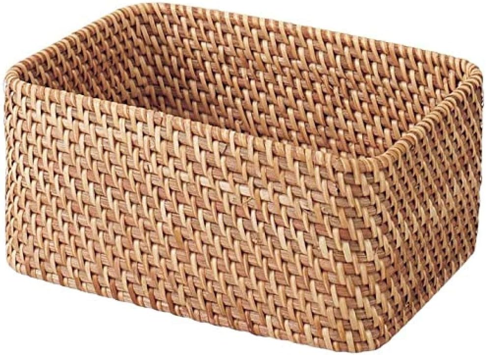 Muji Stackable Rattan Rectangular Basket, Small, 26 cm Width x 18 cm Depth x ...