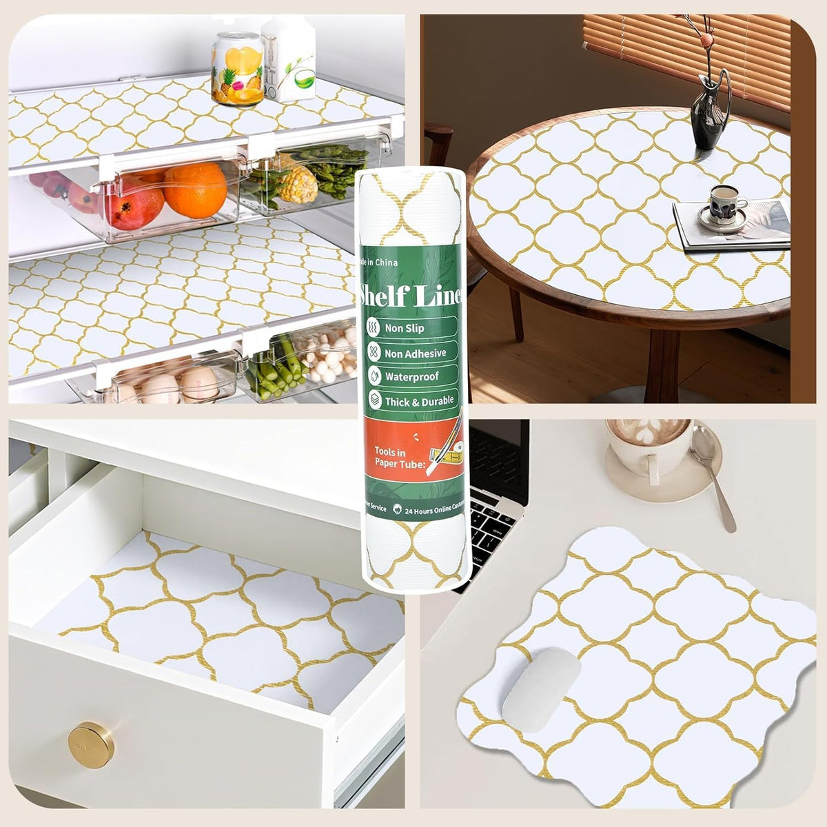 Shelf Liners for Kitchen Cabinets 23.6in x 20FT Non Adhesive Drawer Liner