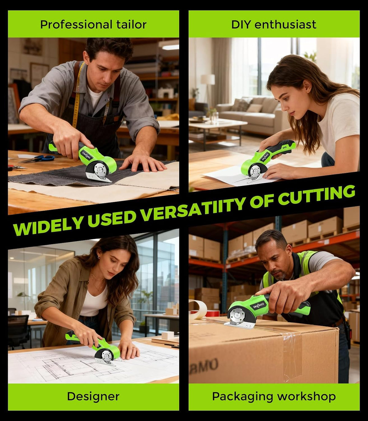 Cardboard Cutter - Cordless Electric Scissors, 4V Rechargeable Electric Box C...