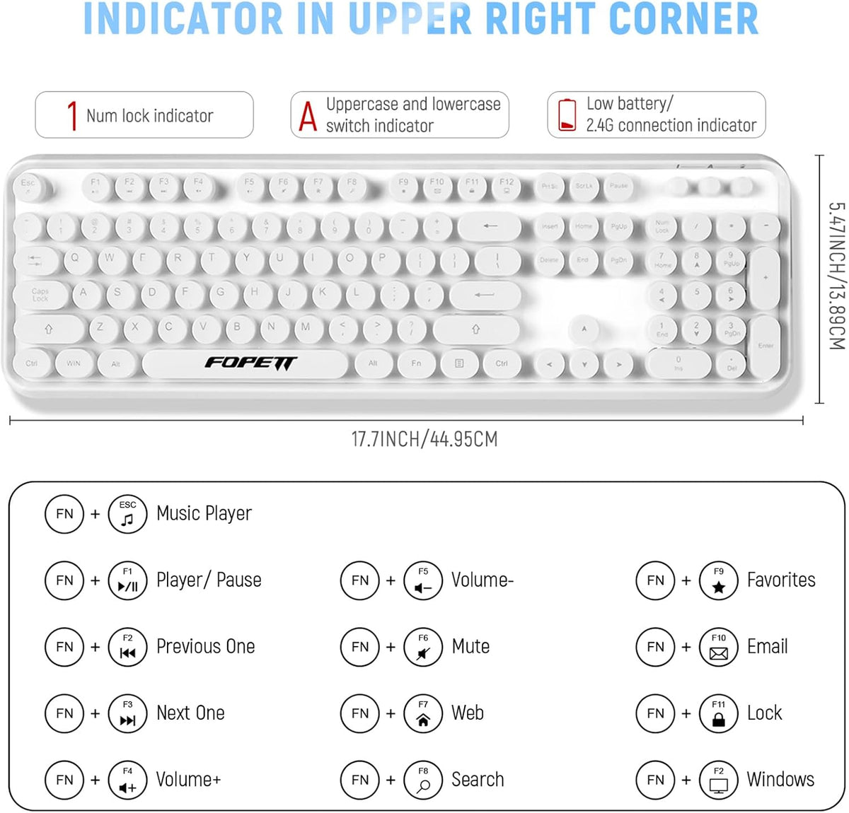 Wireless Keyboard and Mouse | Cute Colorful Keyboard and Mouse with 2.4GHz Co...