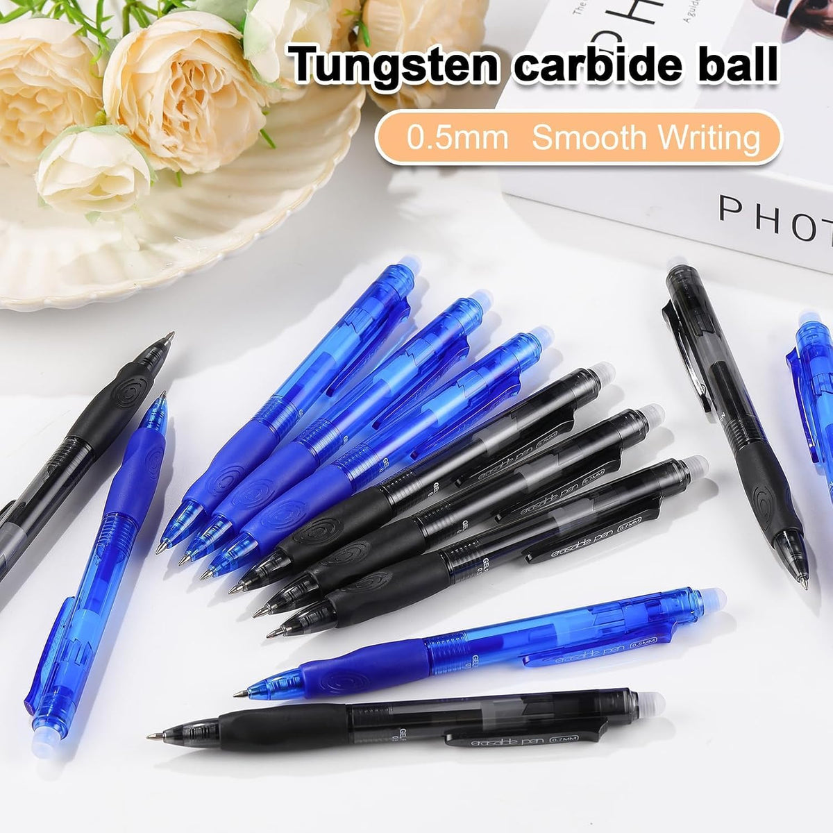 USUAL 54 Pack Retractable Erasable Gel Pens Clicker, Fine Point 0.5mm